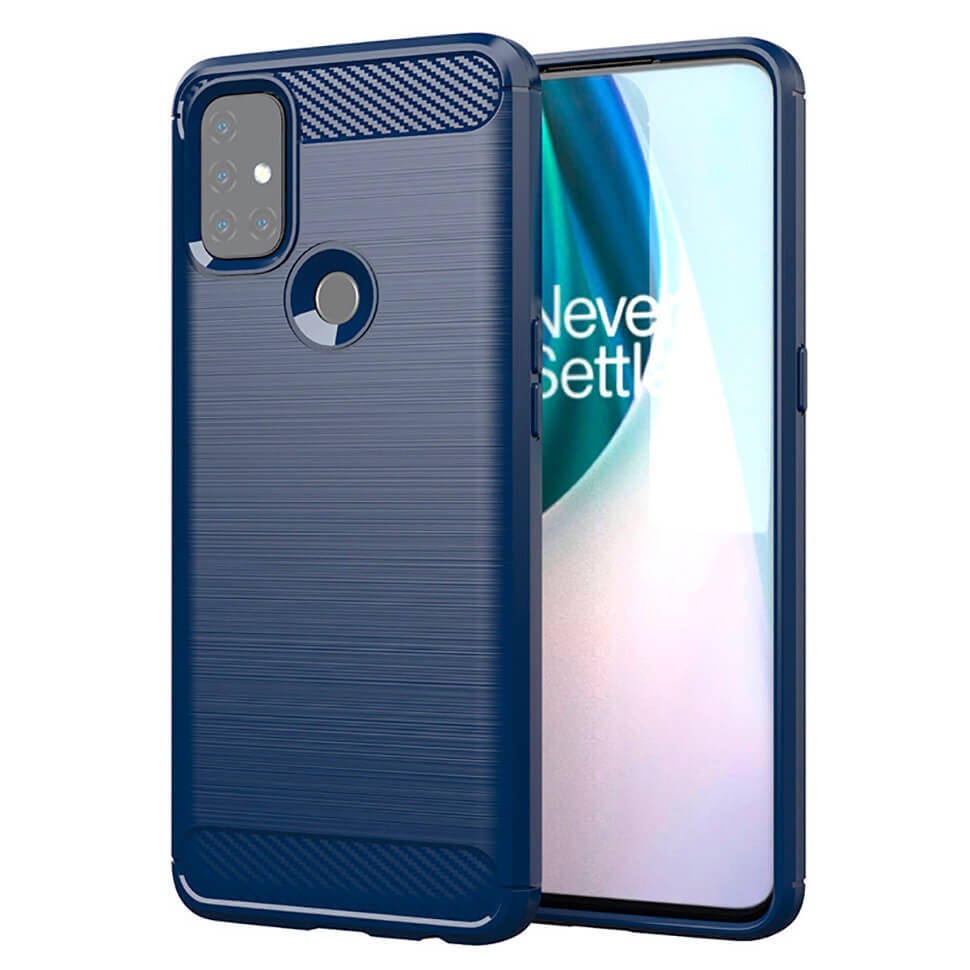 

Чехол Lenuo Carbon Fiber для OnePlus Nord N10 5G Navy Blue, Темно-синий
