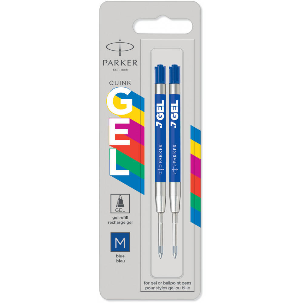

Стержень Parker шарик. GEL пласт. син. М блистер 2шт 10 362BLU2