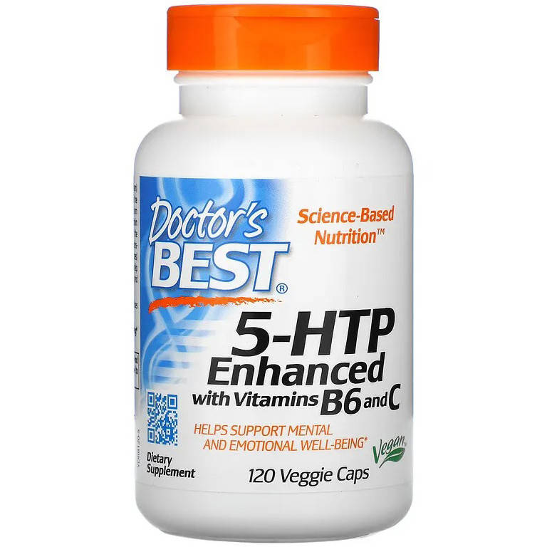 

5-гидрокситриптофан Doctor's Best "5-HTP" усиленный витаминами B6 и C (120 капсул)
