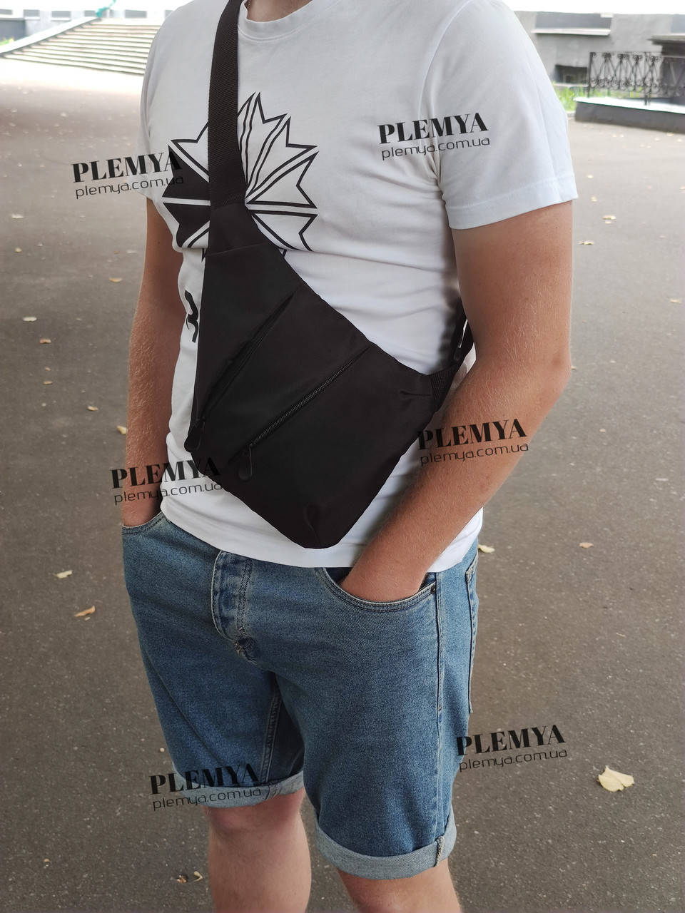 

Мужская сумка слинг кобура Cross Body, Черный