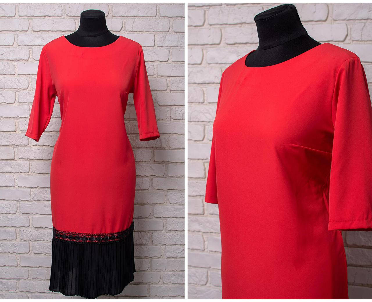 

Шикарное женское платье, ткань "Костюмная + Креп Шифон" 50, 52, 54, 56 размер 50 52