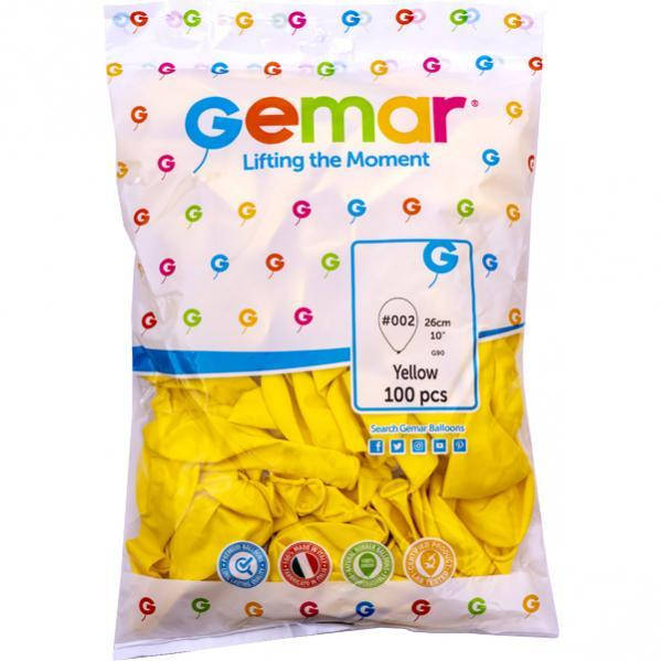 

Шаріки повітряні G90 колір: yellow 100pcs, 26см(10") #012, Желтый