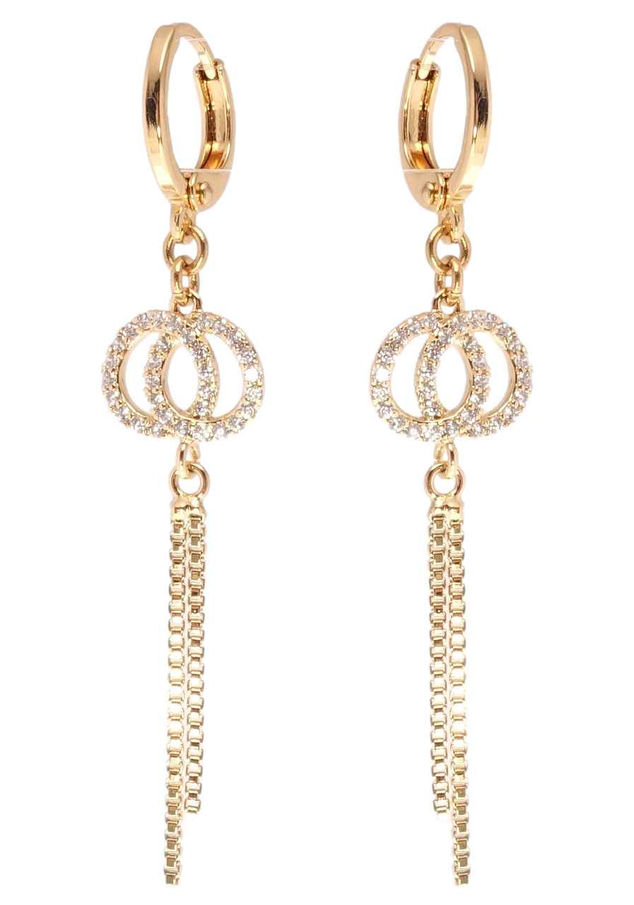 

Серьги Xuping Позолота 18K подвески на колечках "Союз"