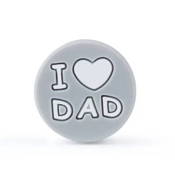 

I❤DAD бусина силиконовая Серый