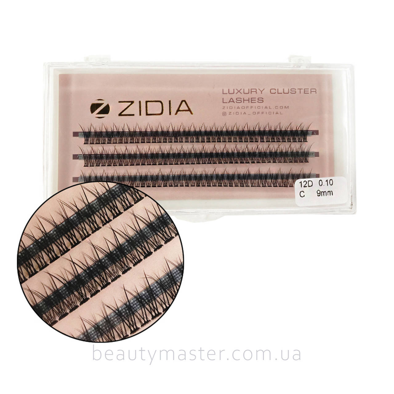 

ZIDIA Ресницы Fish Tail 12D 9 mm пучки C 0.10