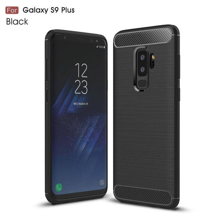 

Чехол для Samsung Galaxy S9 Plus противоударный плотный карбоновый чехол на самсунг с9 плюс черный PLS