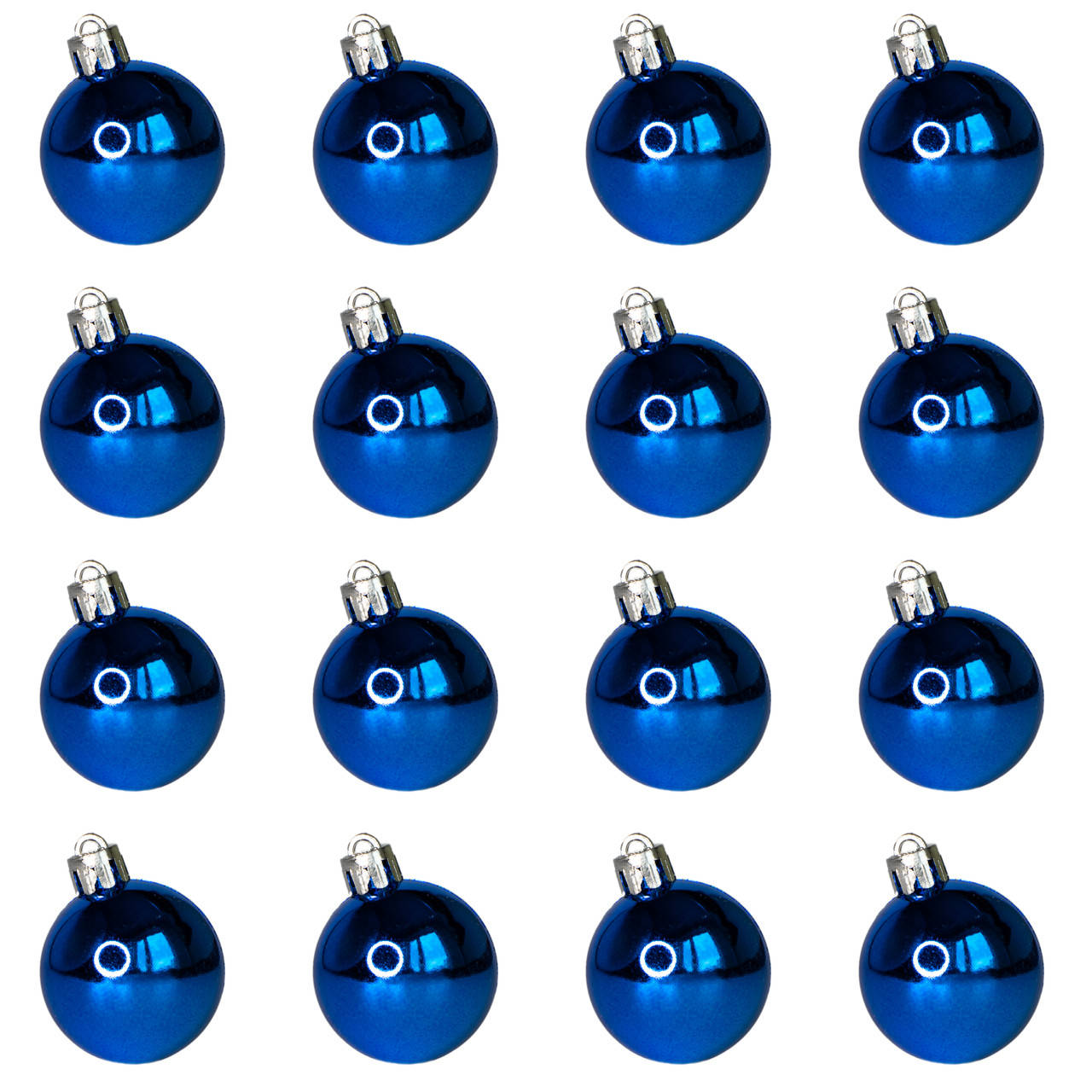 

Набор елочных игрушек - шары, 16 шт, D4 см, синий, глянец, пластик (250911)