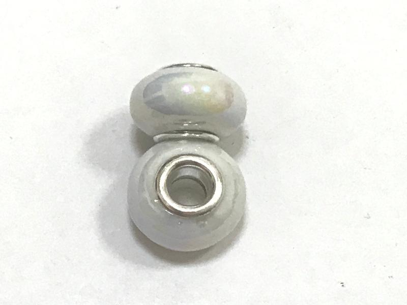 

Бусина " Пандора ", Стекло, 14x8mm, Серый
