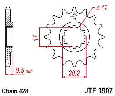

JT ПЕРЕДНЯЯ ЗВЕЗДА 2084 14 KTM SX 85 '04-'18 (JTF1907.14) (ЦЕПЬ. 428)/208414JT