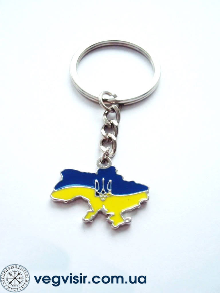 

Брелок карта Украины трезубец тризуб