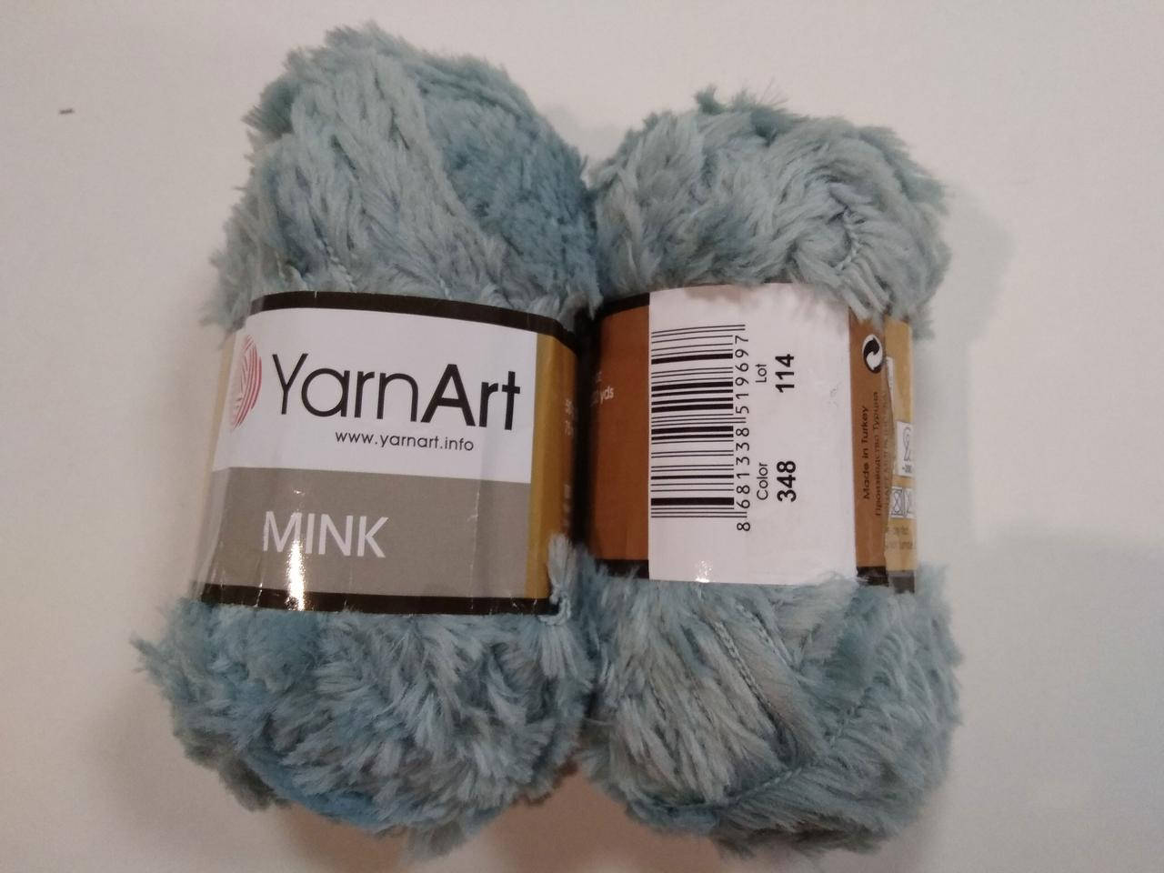 

Пряжа Минк (Mink) YarnArt, цвет мята 348, Зелёный