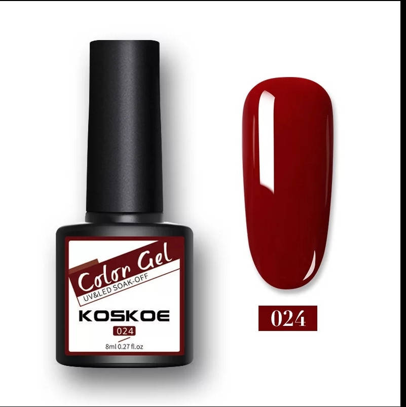 

8мл. Гель лак Color Gel Koskoe УФ UV, для маникюра, ногтей под лампу Бордовый 24