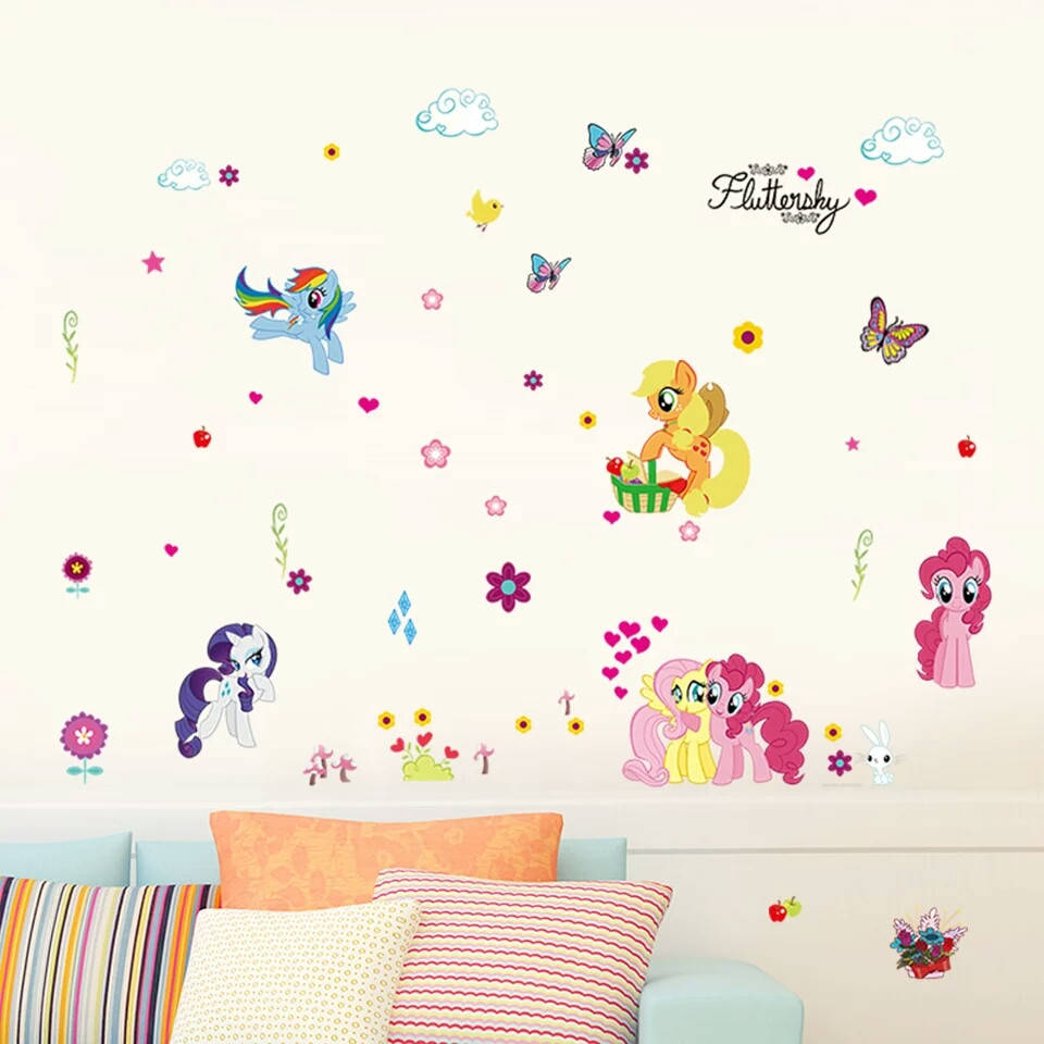 

Наклейка в детскую MY LITTLE PONY "мой маленький пони" (лист 30*60см) поняшки, наклейки в детсад
