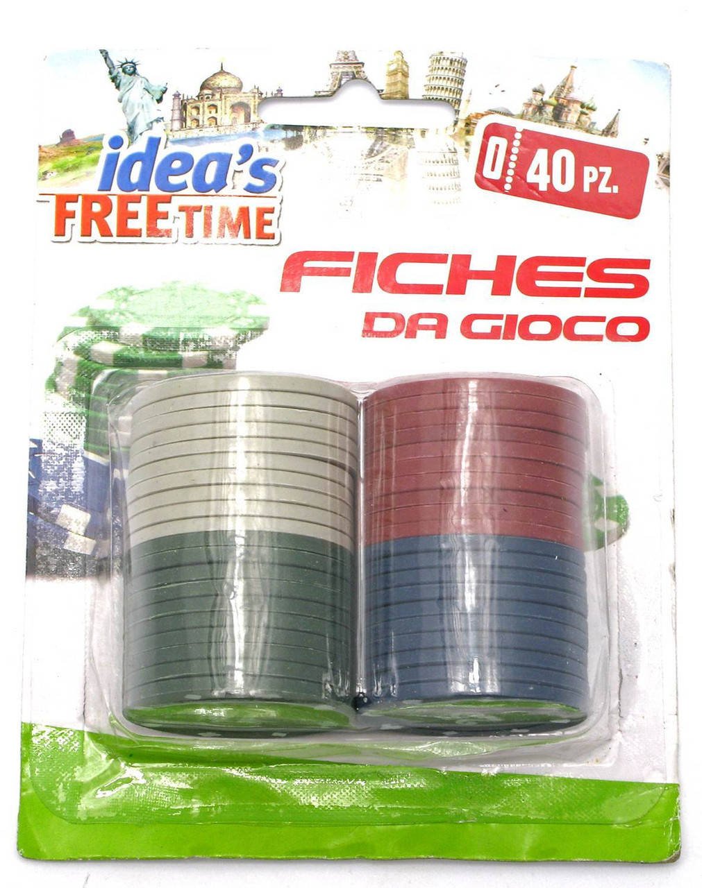 

Покерные фишки (40 шт) (вес фишки 4 гр. d-39 мм)