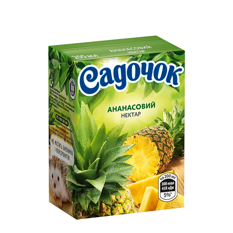 

Нектар Садочек Ананасовый, 0,2л (1ящ/27шт)