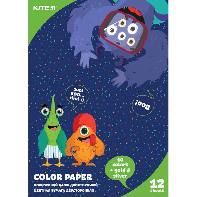 

Бумага цветная А4 двусторонняя 12 листов Kite Jolliers K20-287, 46021