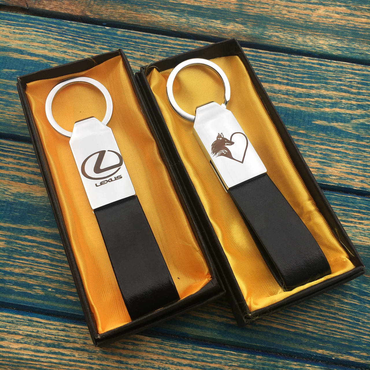 

Брелок автомобильный с гравировкой на заказ! Кожзам., Черный