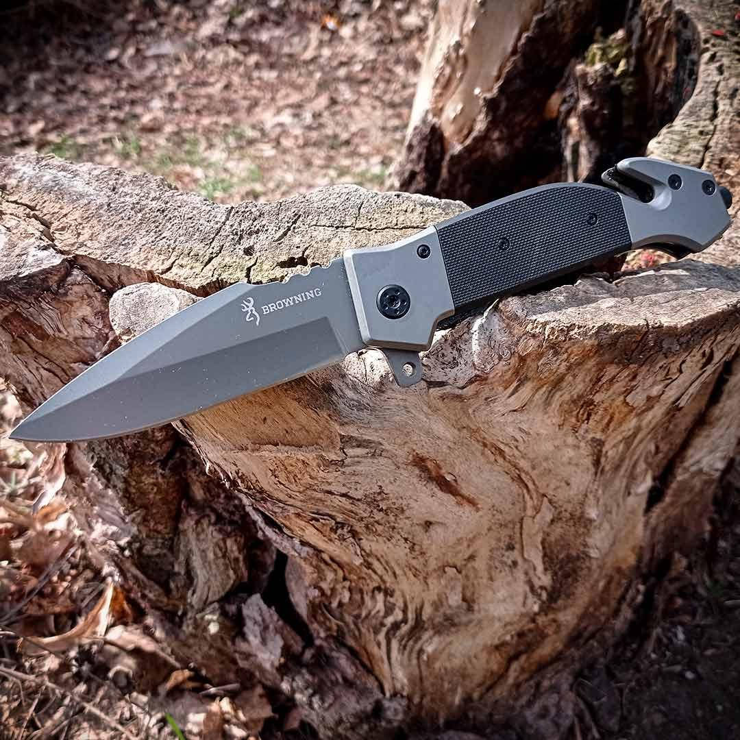 

Туристический карманный нож флиппер Browning DA167-black охотничий нож походный нож EDC с клипсой, Черный