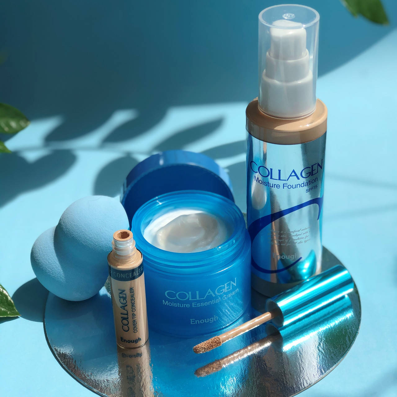 

Корейский набор 4в1 Enough Collagen Увлажняющий Тональный+Увлажняющий крем 2в1 для лица с коллагеном+Корректор