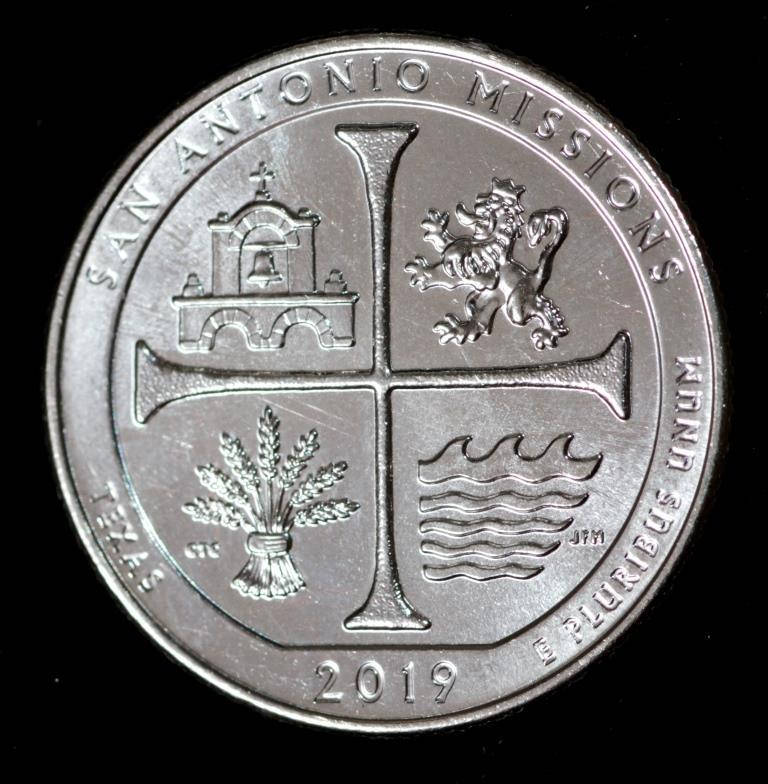

Монета США 1/4 доллара 2019 г. Национальный Исторический Парк Миссии Сан-Антонио