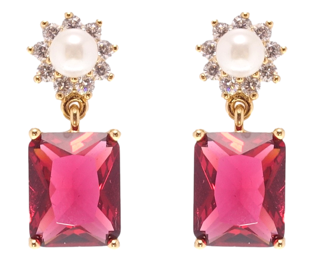 

Серьги Xuping Позолота 18K гвоздики (пусеты) "Подвески из малиновых фианитов"