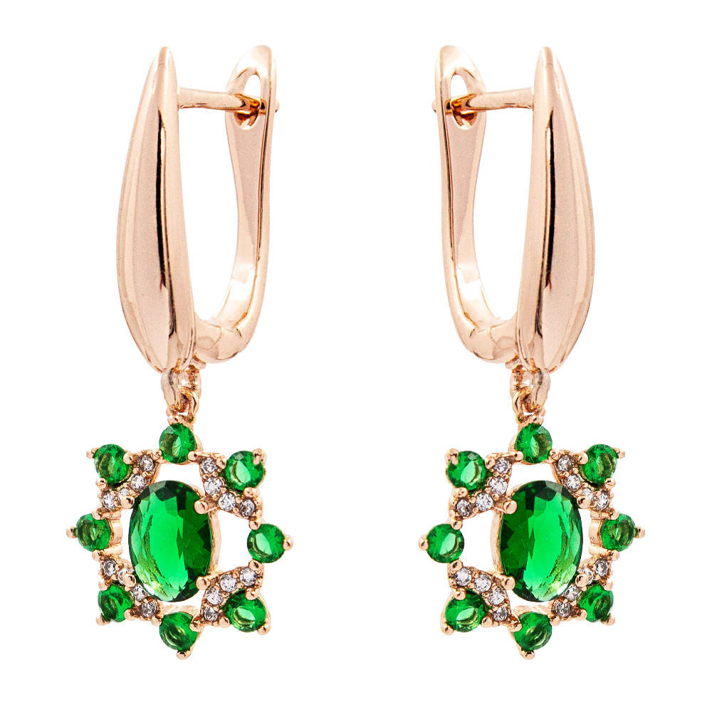 

Серьги подвески "Зеленый цветок"