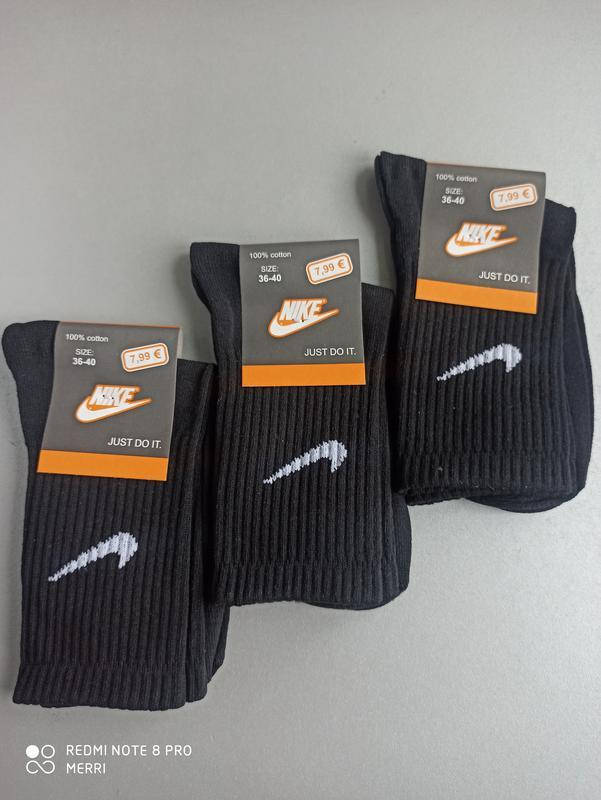 

Nike демисезонные носки 36-40, Черный