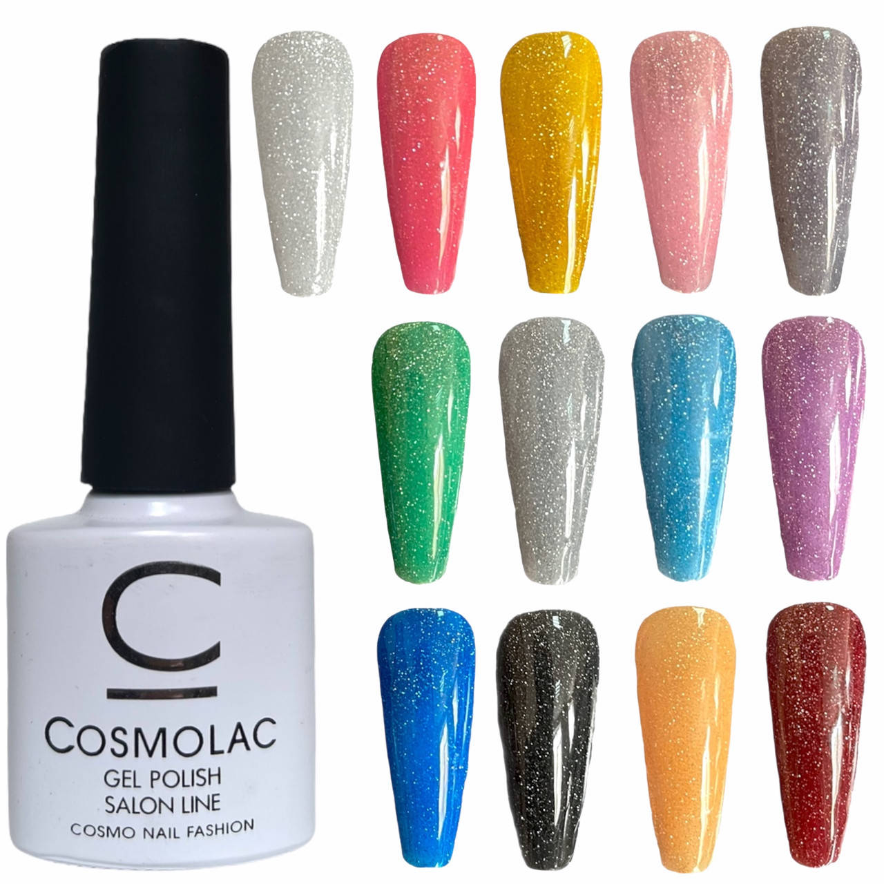 

Cветоотражающий гель-лак для ногтей Cosmolac Disco Gel polish, 7.5ml. (Светящийся)