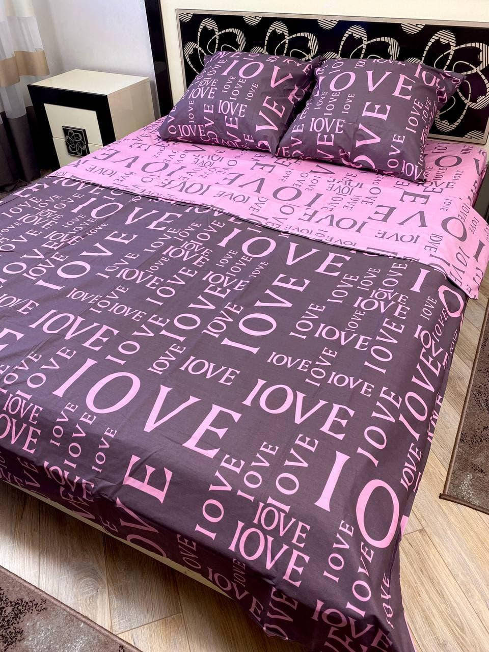 

Комплект постельного белья Love фиолетовый двуспальный