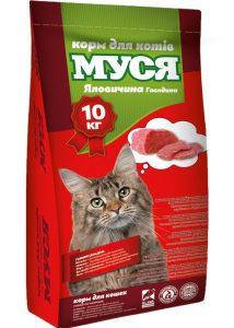 

Сухой корм для кошек Муся 10кг говядина, со вкусом говядины