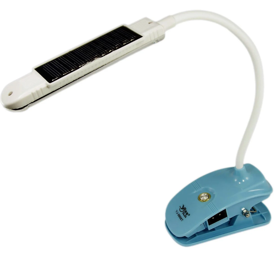 

Лампа настольная аккумуляторная на прищепке YJ-5868T (зарядка от 220 В + солнечная батарея), Белый