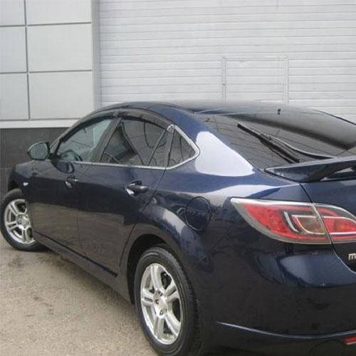 

Дефлекторы окон ветровики Мазда 6 Mazda 6 (GH) 08-12 КТ (Накладные)