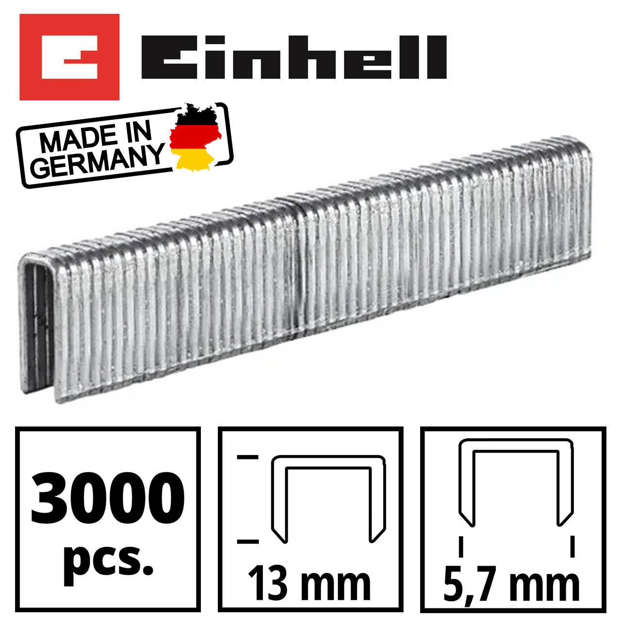 

Скобы для степлера 5,7х13 мм 3000 шт Einhell KWB Германия