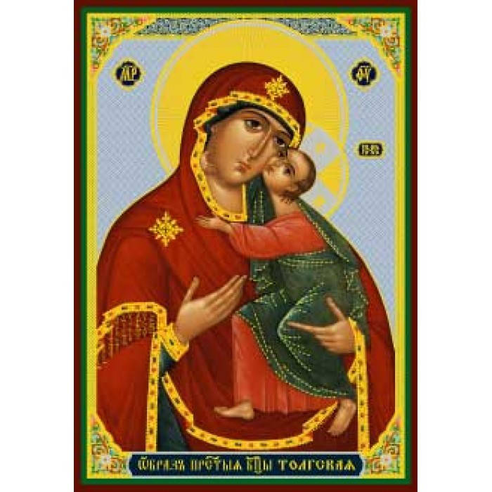 

Толгская151 икона ламин 6х8см с зол и сер. 700 видов