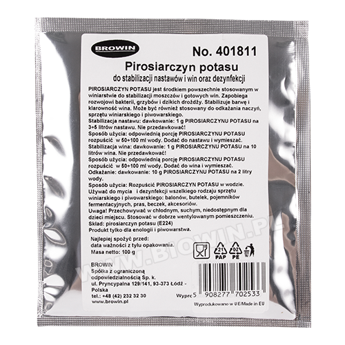 

Biowin Метабисульфит (пиросульфит) калия, 100г