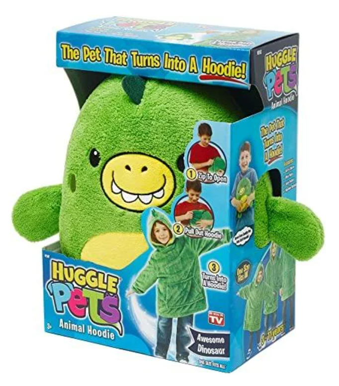 

Дракон детская толстовка худи плед Huggle Pets мягкая игрушка, Зелёный
