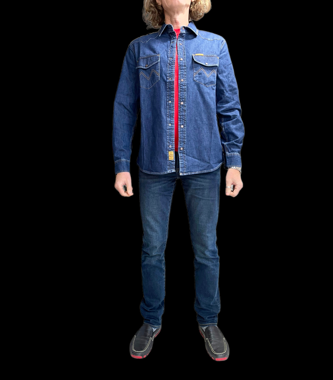 

Джинсовая рубашка Montana RINSE синий 3XL, Голубой