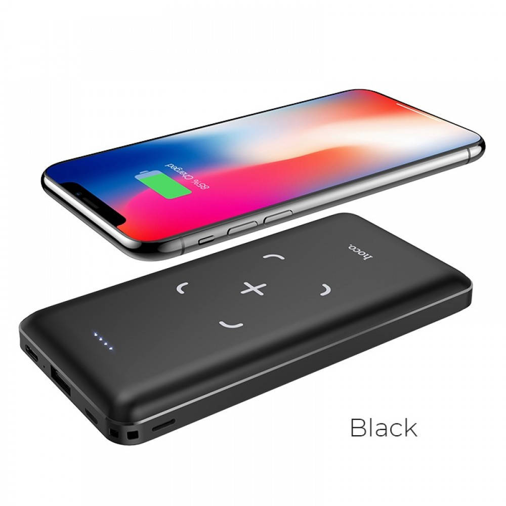 

Повербанк с беспроводной зарядкой Hoco 10000mAh USB Type-C Lightning J50 Black Power Bank
