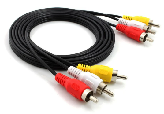 

Кабель AV тюльпан 3RCA - 3RCA аудіо-відео 120 см, Черный