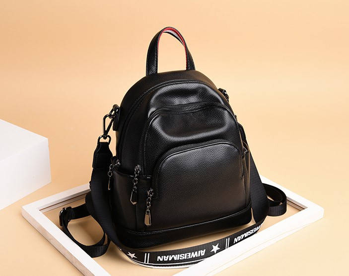 

0891 Рюкзак натуральная кожа женский черный