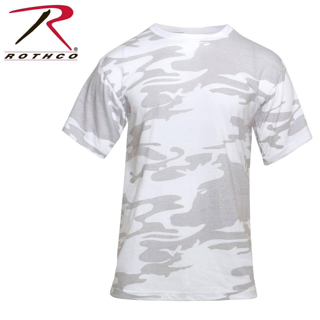 

Футболка мужская камуфляж - белый снег Camo White поликотон 60/40 ROTCHO USA L