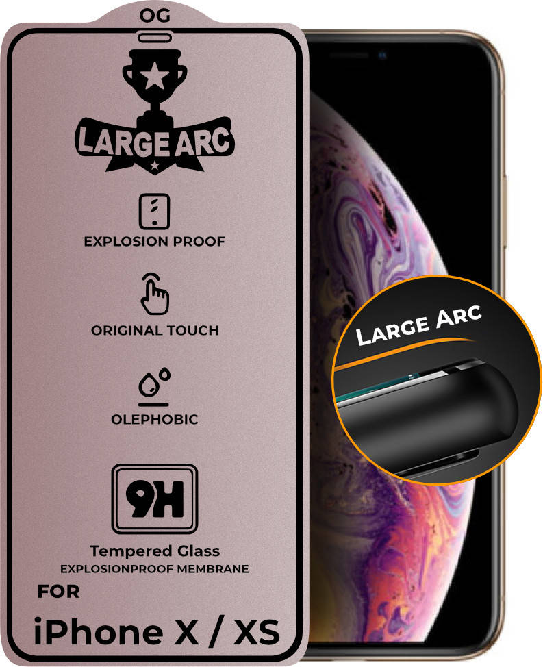 

Защитное стекло Large Arc iPhone X / XS (Full Glue) (Айфон Х Икс 10)