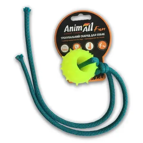 

Игрушка AnimAll Fun шар с канатом, желтая, 4 см, Желтый