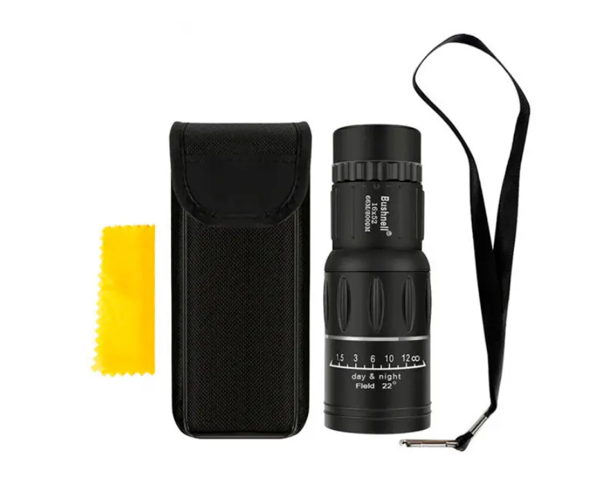 

Монокуляр Bushnell 16x52 для увеличения с двойной фокусировкой + чехол, Черный