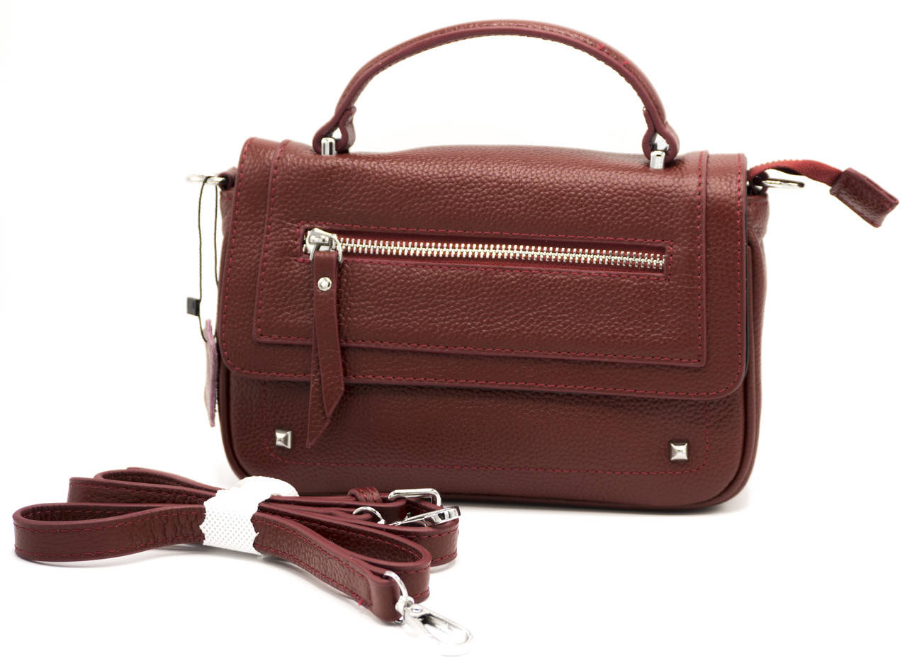 

Сумка женская из кожи NiceBags V2047-3M - Бордовая, Бордовый
