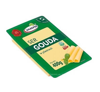 

Сыр нарезанный твердый Ser Gouda Mlekpol Млекпол Гауда 400 г Польша