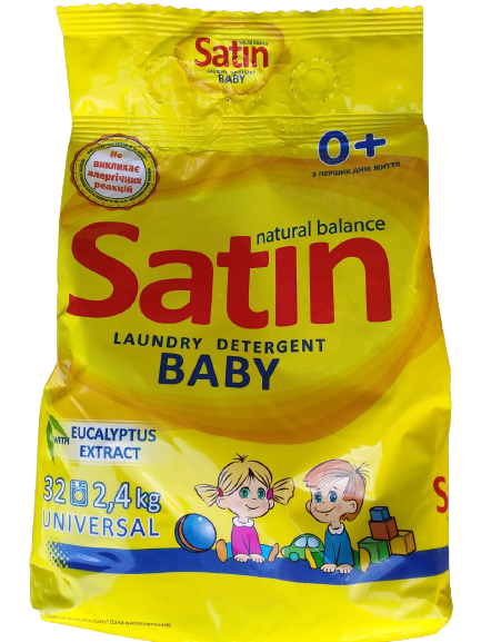 

Детский стиральный порошок Satin baby laundry detergent 0+ 2.4 кг