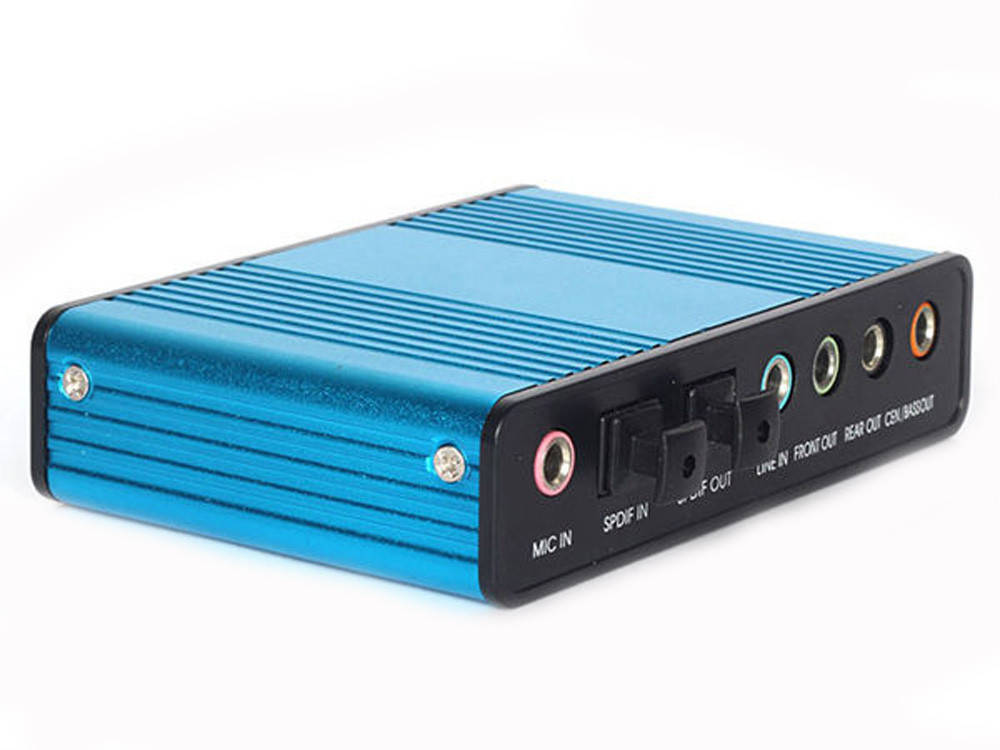 

Внешняя звуковая карта USB 5.1 S/PDIF Синий