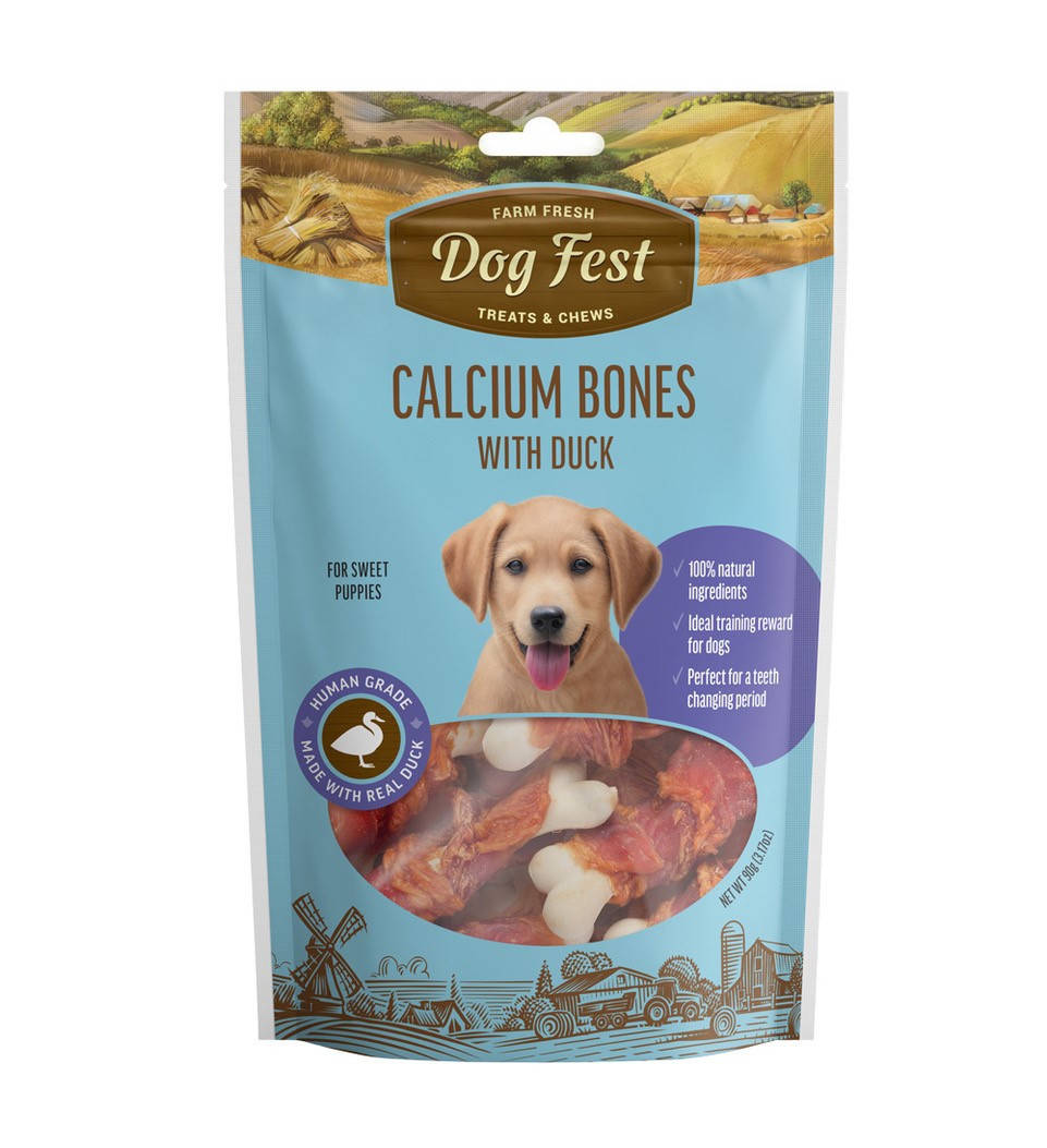 

Dog Fest Кальциевая косточка с мясом утки для щенков лакомство для собак - 90 г