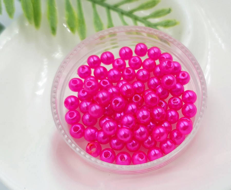 

(20 грамм) Жемчуг бусины пластик 4мм "SOHHI качество" (≈650шт), жемчуг ультра розовый